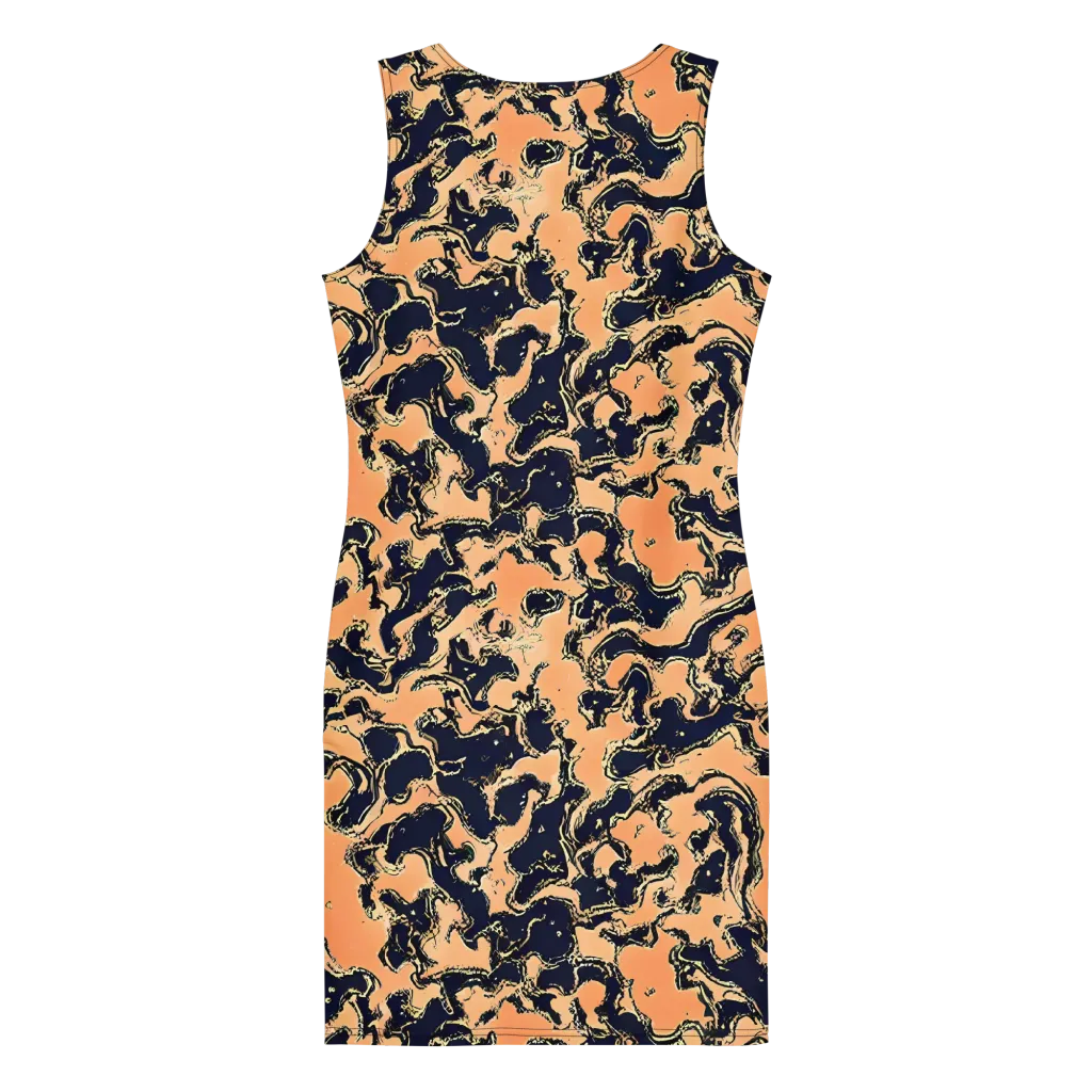 Apricot Ink on Bodycon Dress — Back