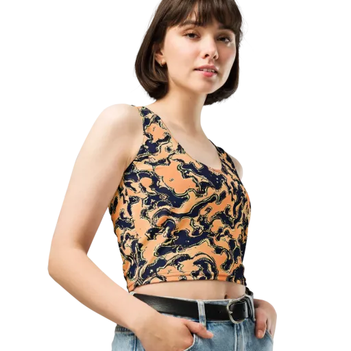 Apricot Ink on a Crop Top