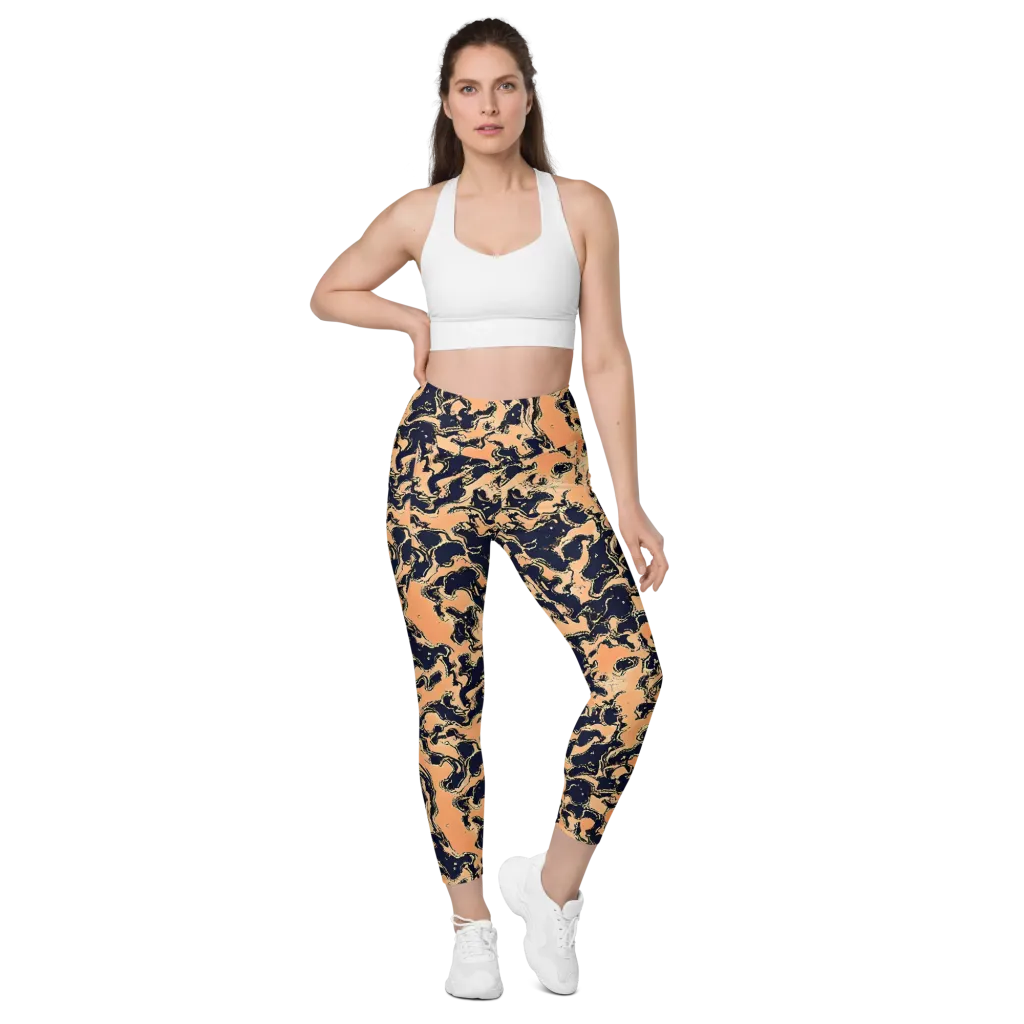 Apricot Ink on Leggings with Pockets — Front
