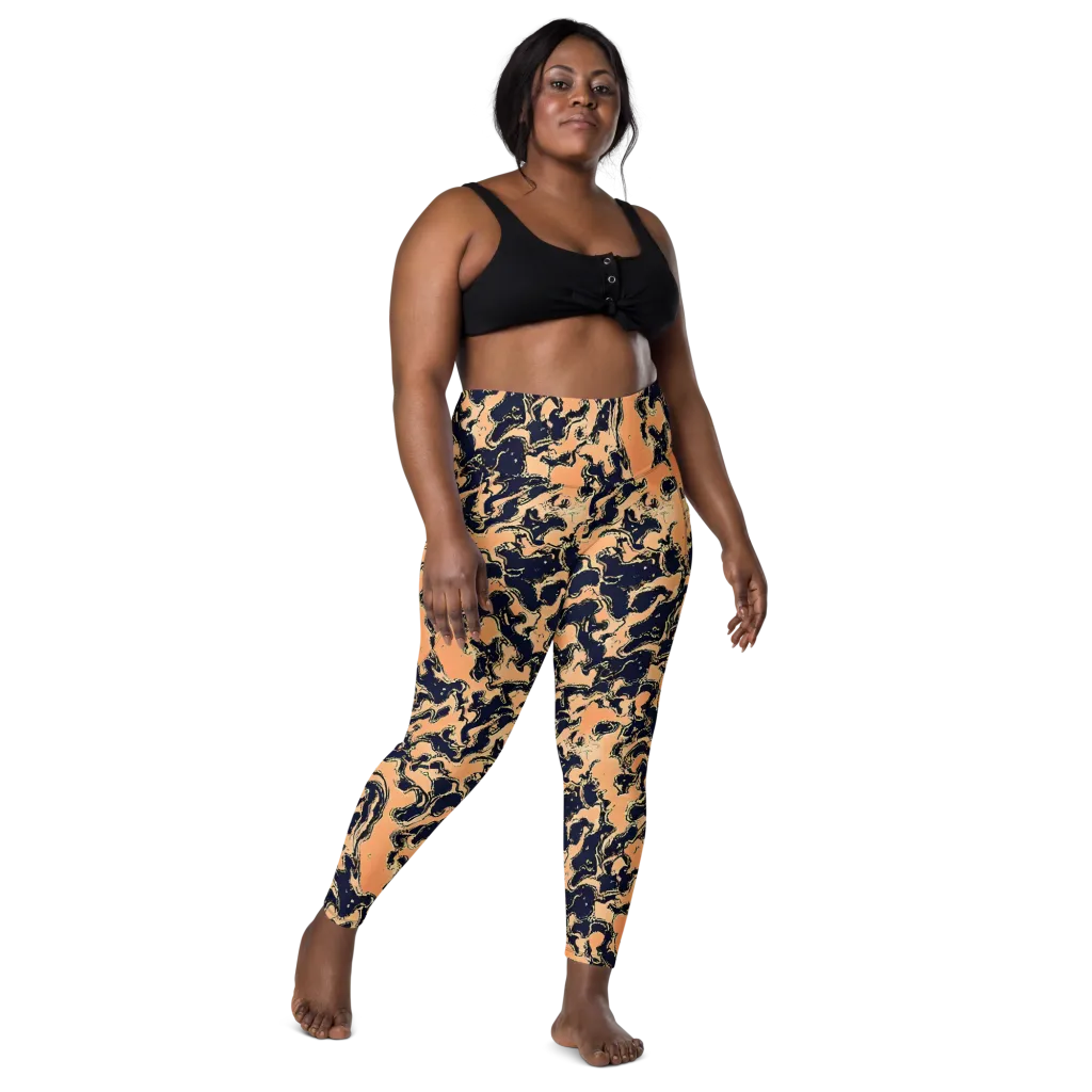 Apricot Ink on Leggings with Pockets — Front