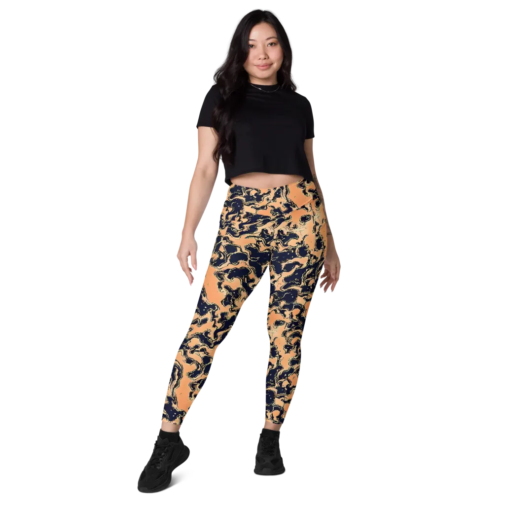 Apricot Ink on Leggings with Pockets — Front