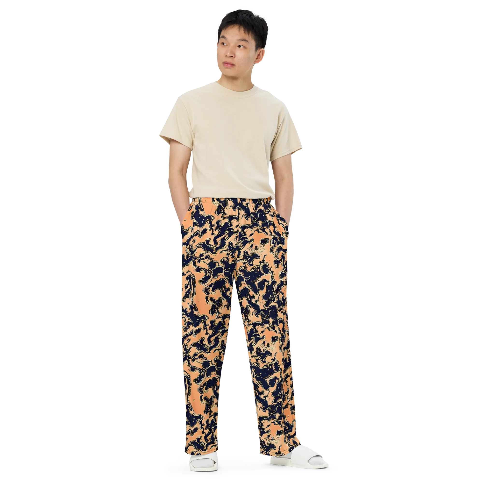 Apricot Ink on Wide-Leg Pants — Front