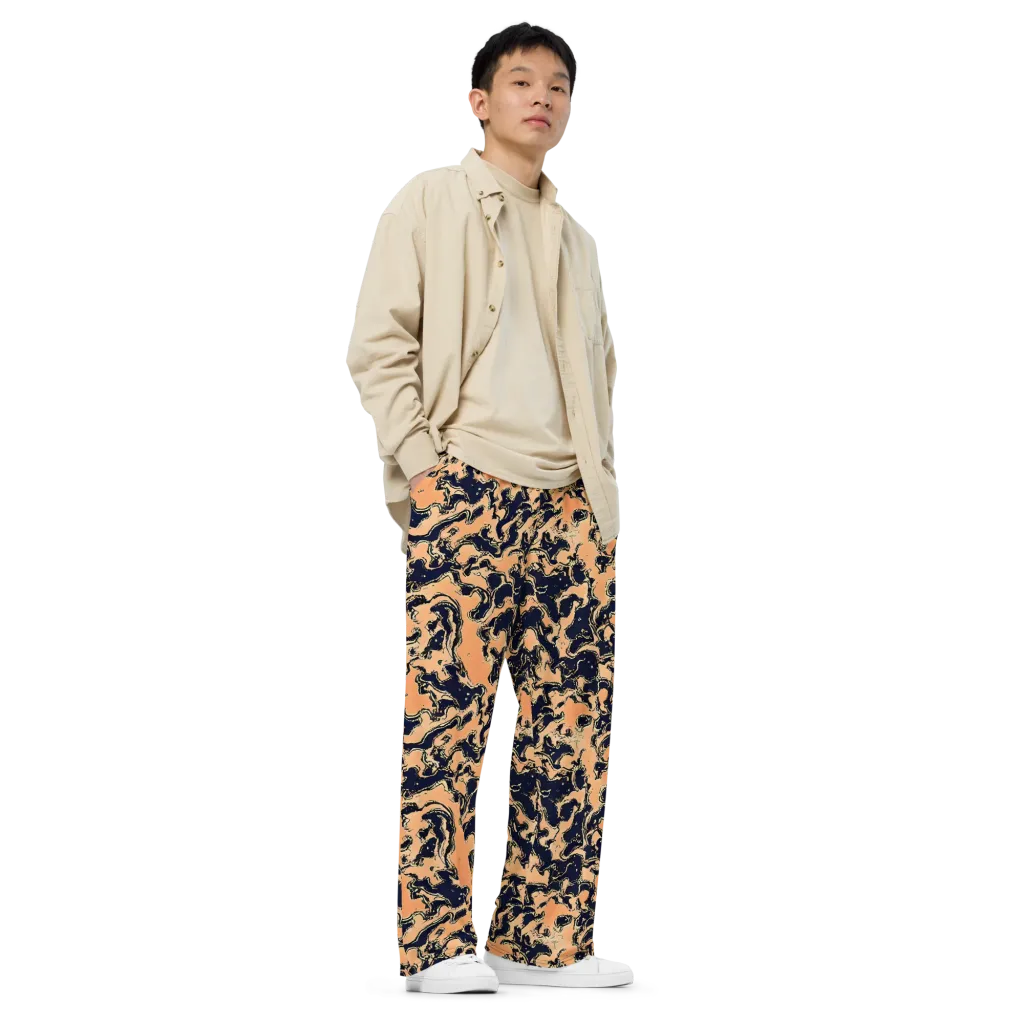 Apricot Ink on Wide-Leg Pants — Right Front