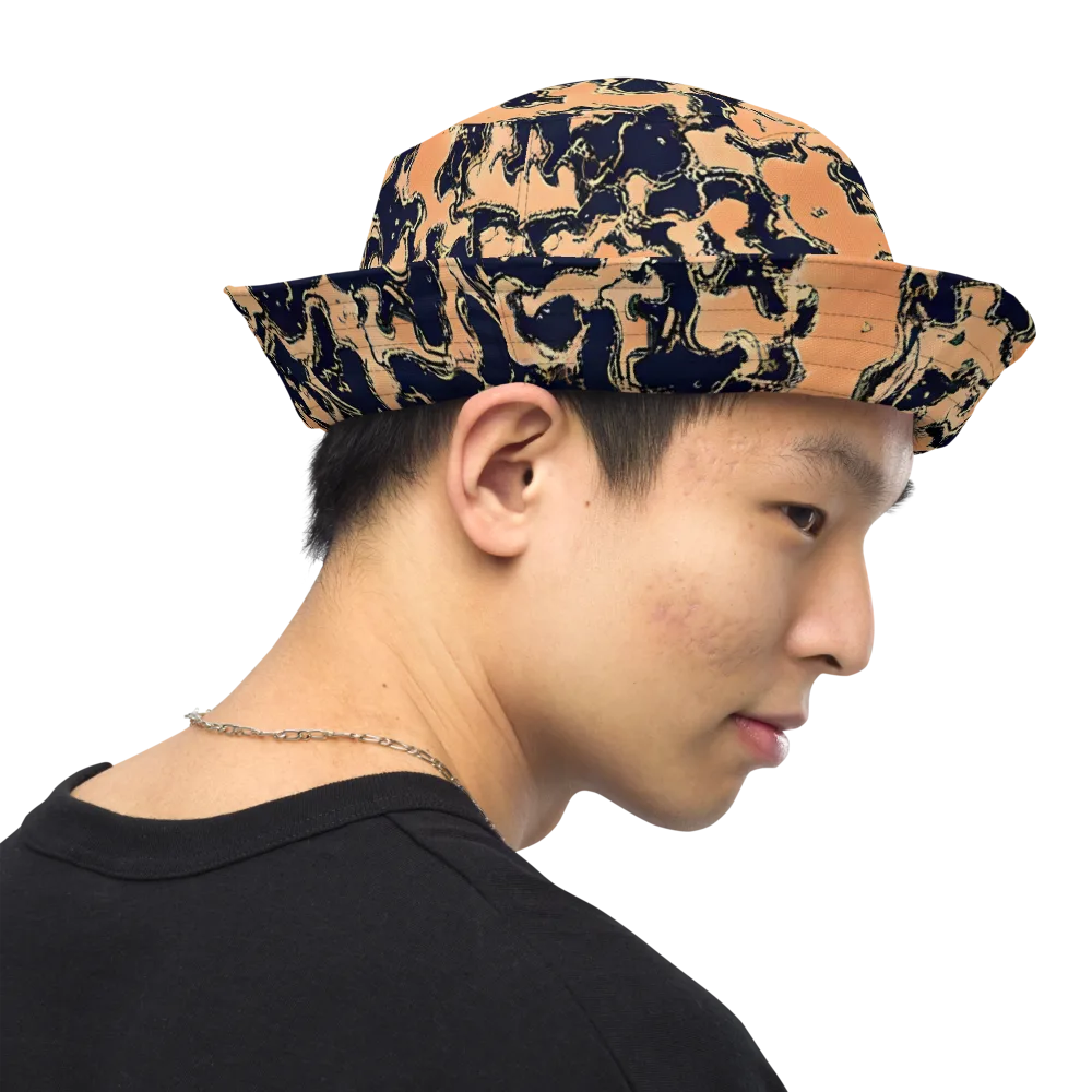 Apricot Ink on Reversible Bucket Hat — Right Outside