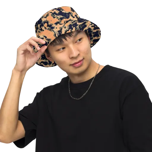 Apricot Ink on a Reversible Bucket Hat
