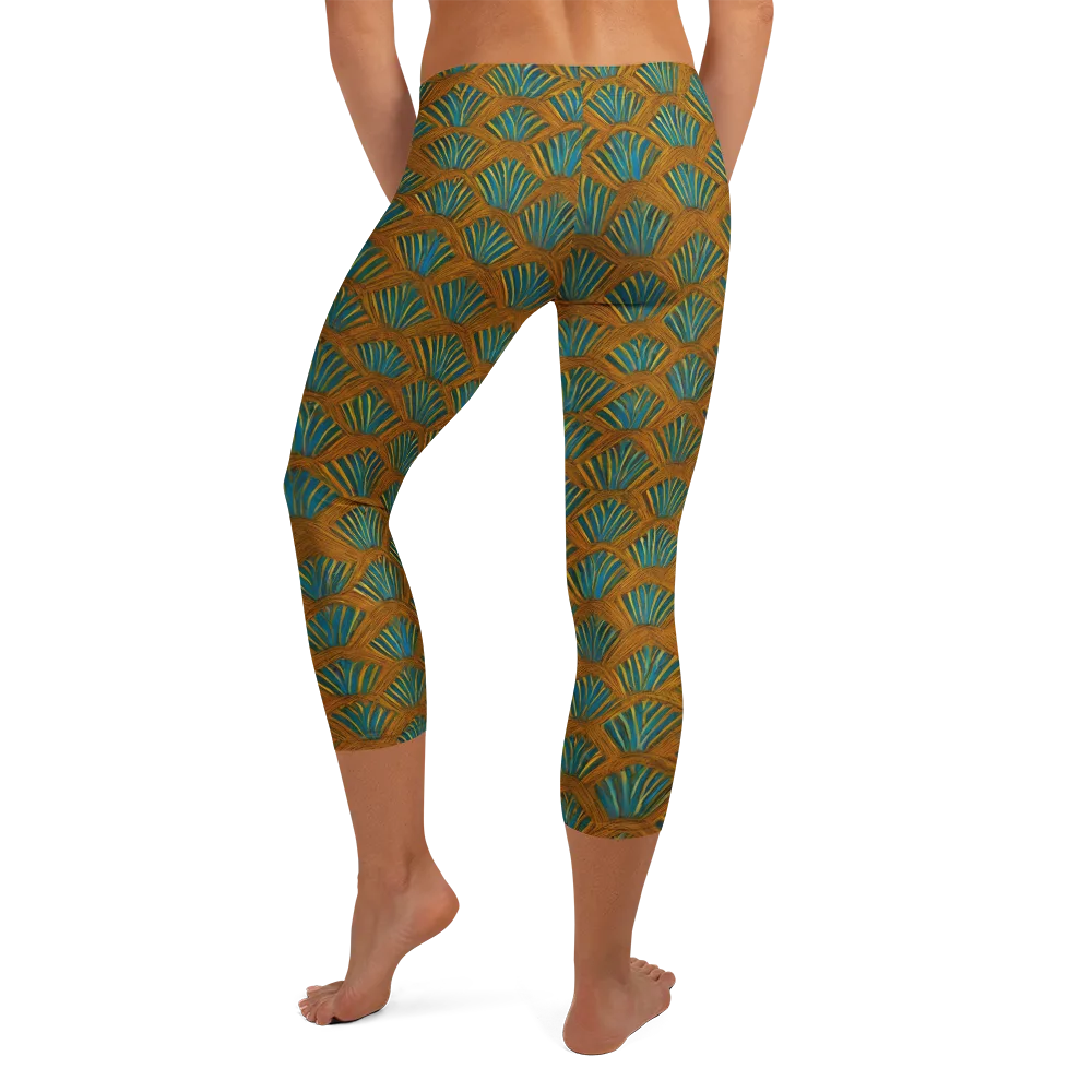 Gilded Fanfare on Capri Leggings — Back