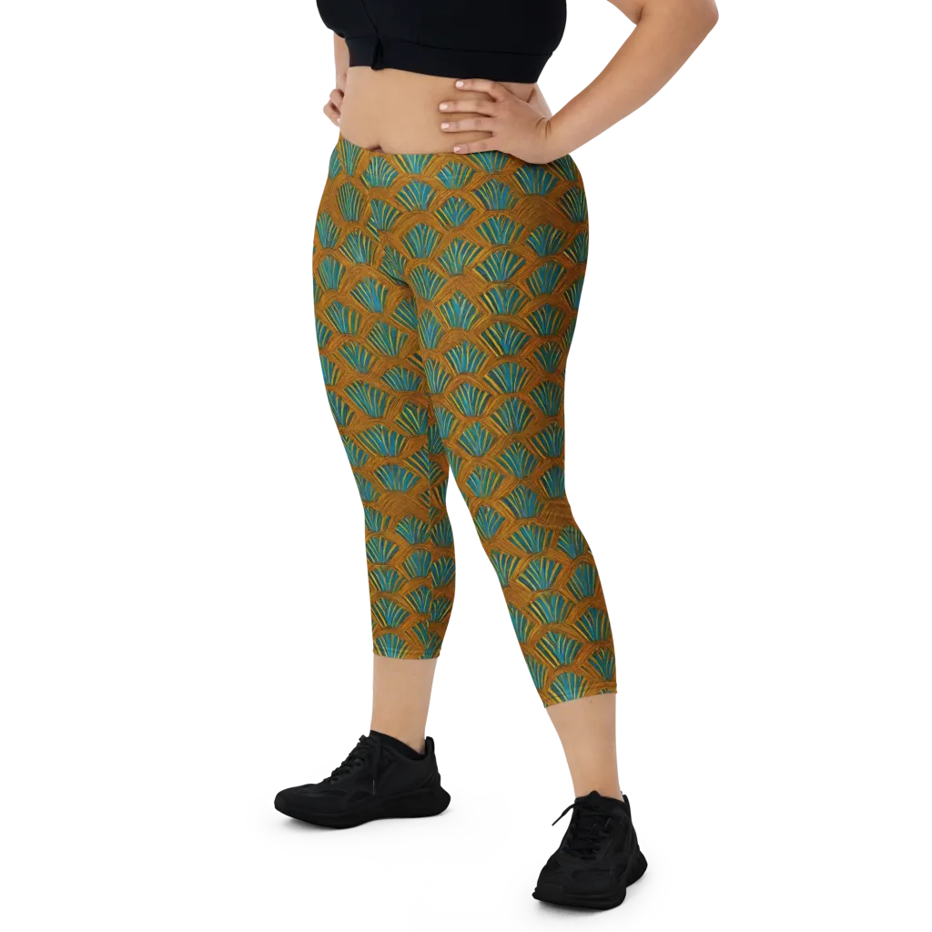 Gilded Fanfare on Capri Leggings — Front