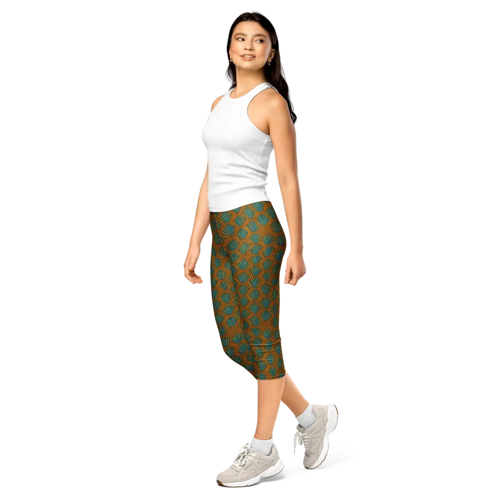 Gilded Fanfare on Capri Leggings — Left Front