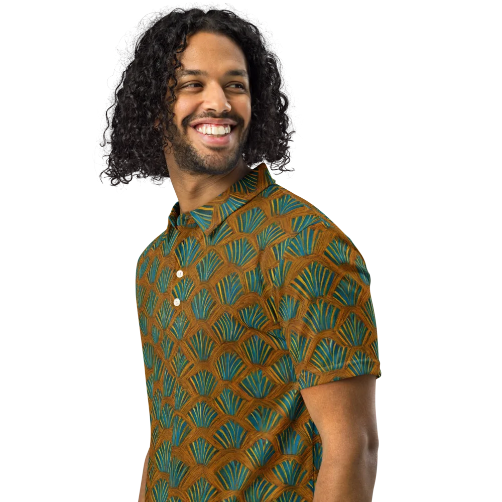 Gilded Fanfare on Men's Slim Fit Polo Shirt — Left Front