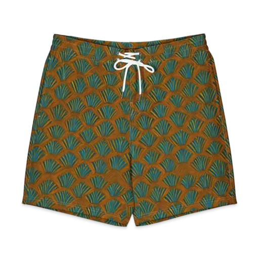 Gilded Fanfare on a Men's Board Shorts