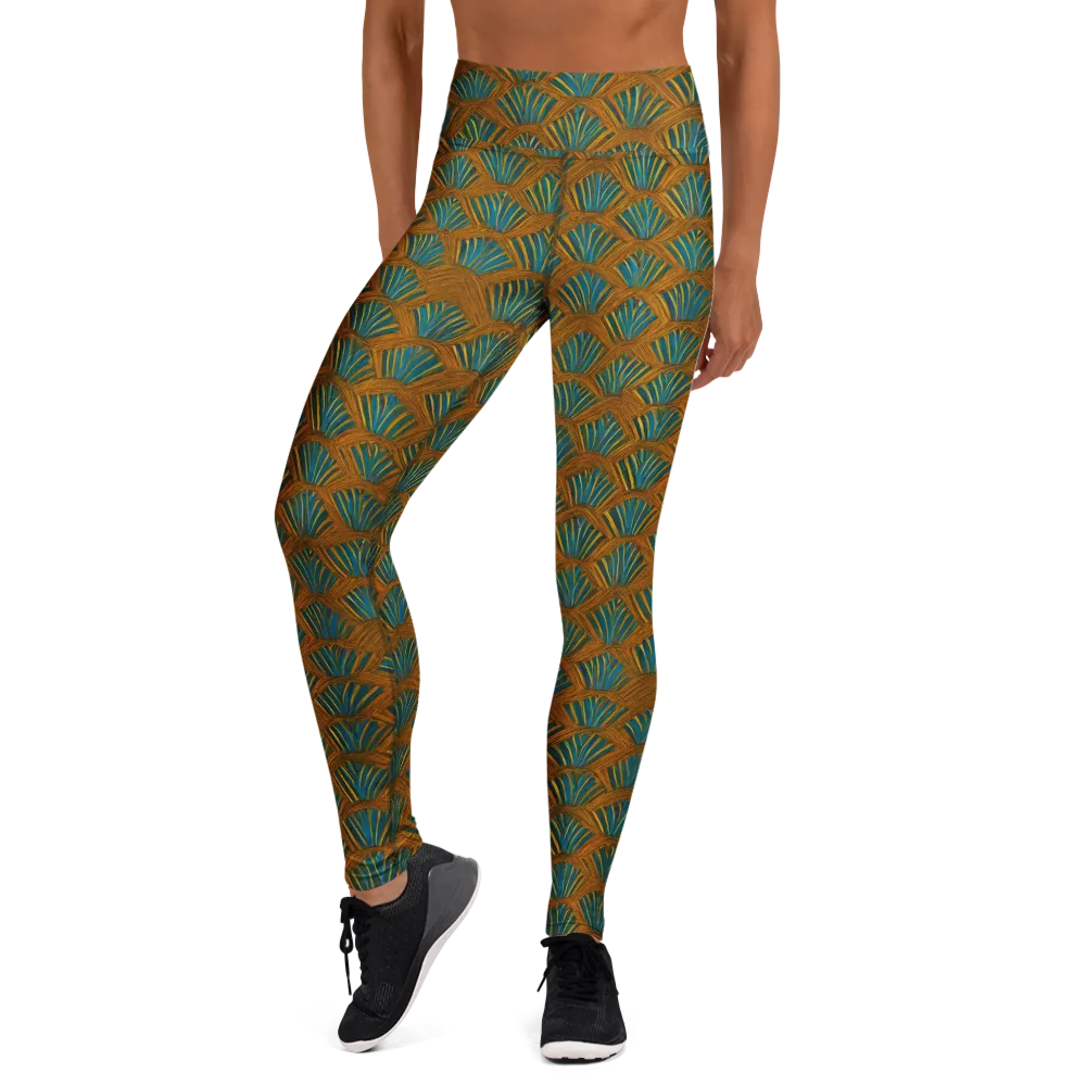Gilded Fanfare on Yoga Leggings — Front