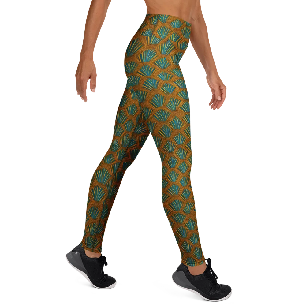 Gilded Fanfare on Yoga Leggings — Right