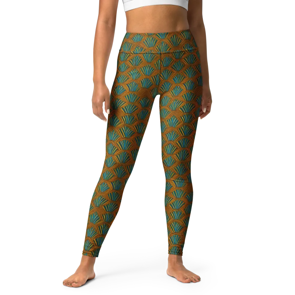 Gilded Fanfare on Yoga Leggings — Front
