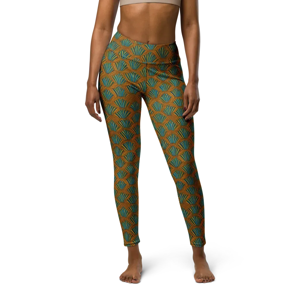Gilded Fanfare on Yoga Leggings — Front