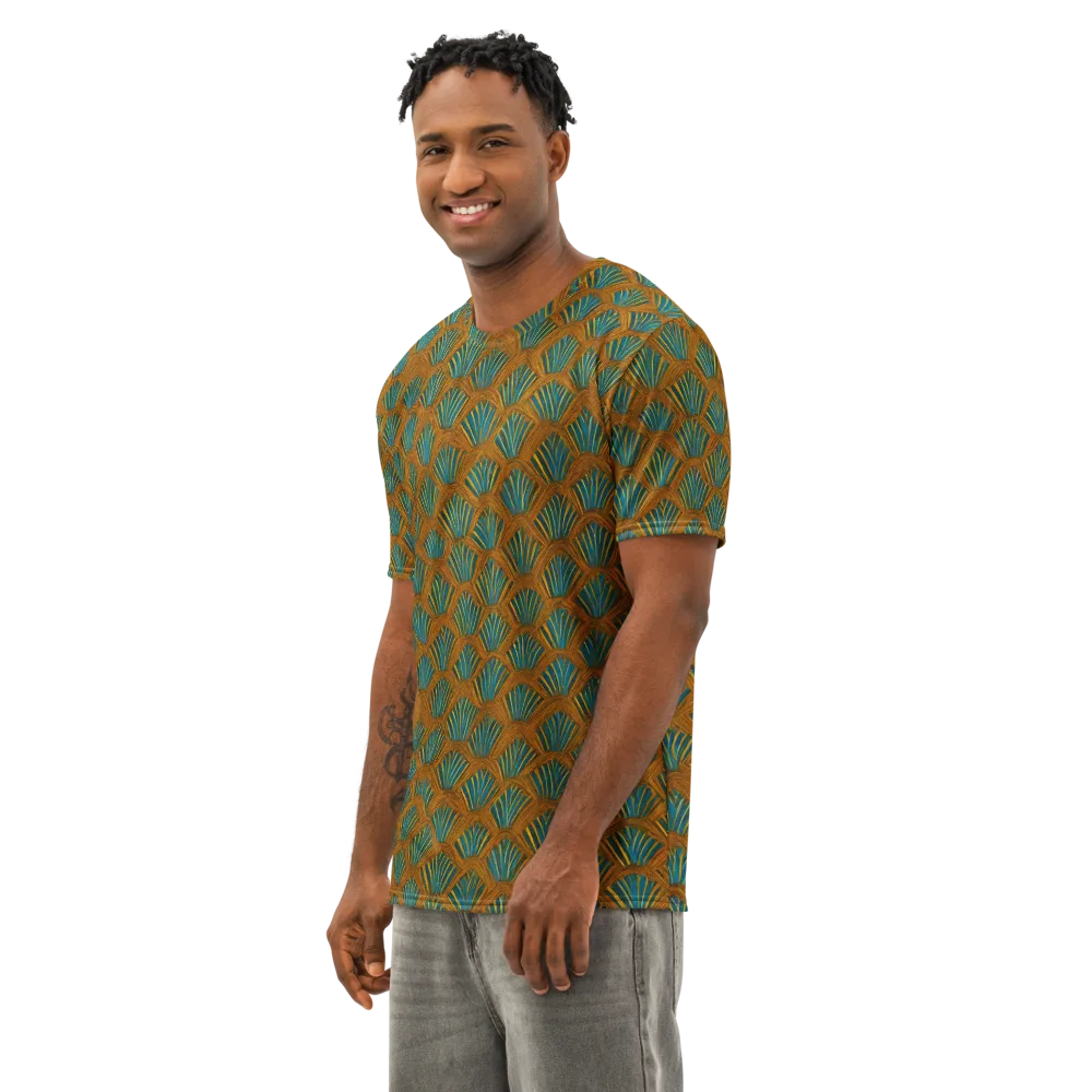 Gilded Fanfare on Men's Cotton Crew Neck T-Shirt — Left Front