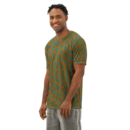 Gilded Fanfare on a Men's Cotton Crew Neck T-Shirt