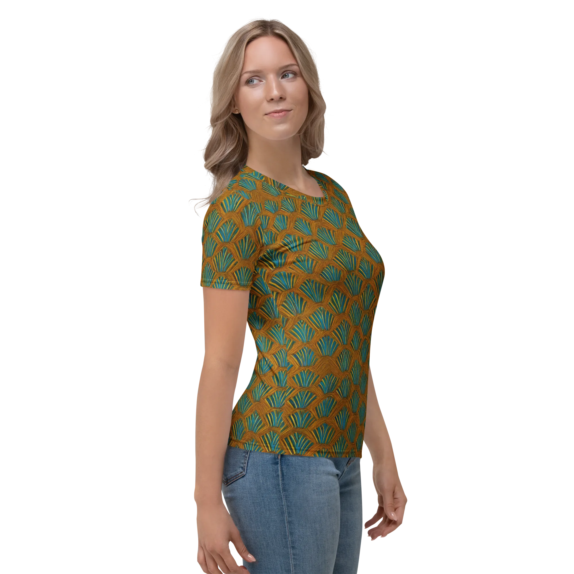 Gilded Fanfare on Women's Crew Neck T-Shirt — Right