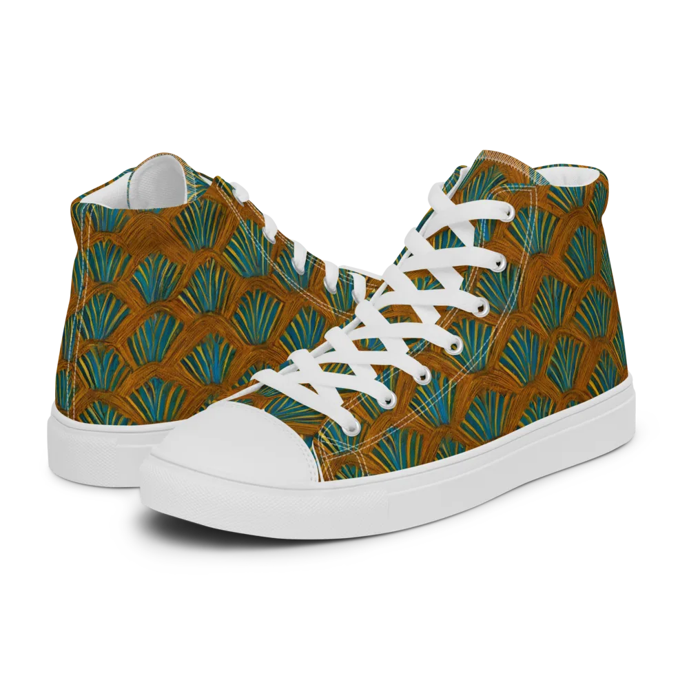 Gilded Fanfare on Women's High Top Canvas Shoes — Left