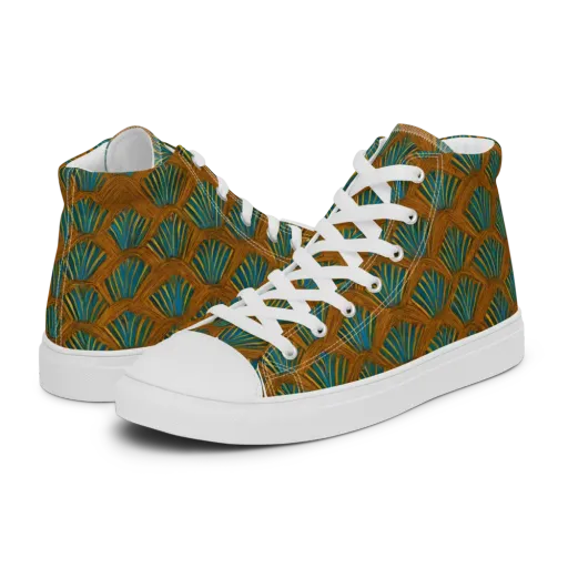 Gilded Fanfare on a Women's High Top Canvas Shoes