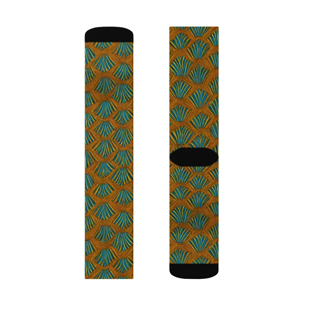 Gilded Fanfare on Socks — Left Sock