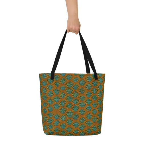 Gilded Fanfare on a Large Tote Bag W/ Pocket