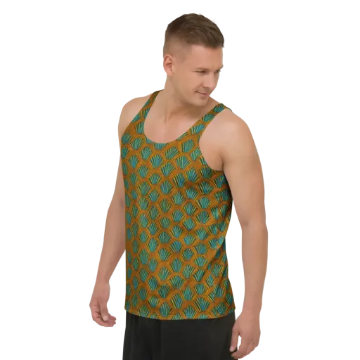 Gilded Fanfare on a Men's Tank Top