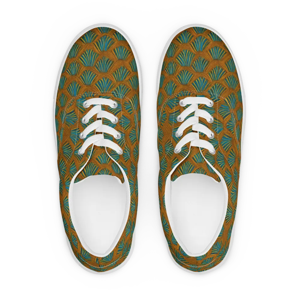 Gilded Fanfare on Men's Lace-Up Canvas Shoes — Front