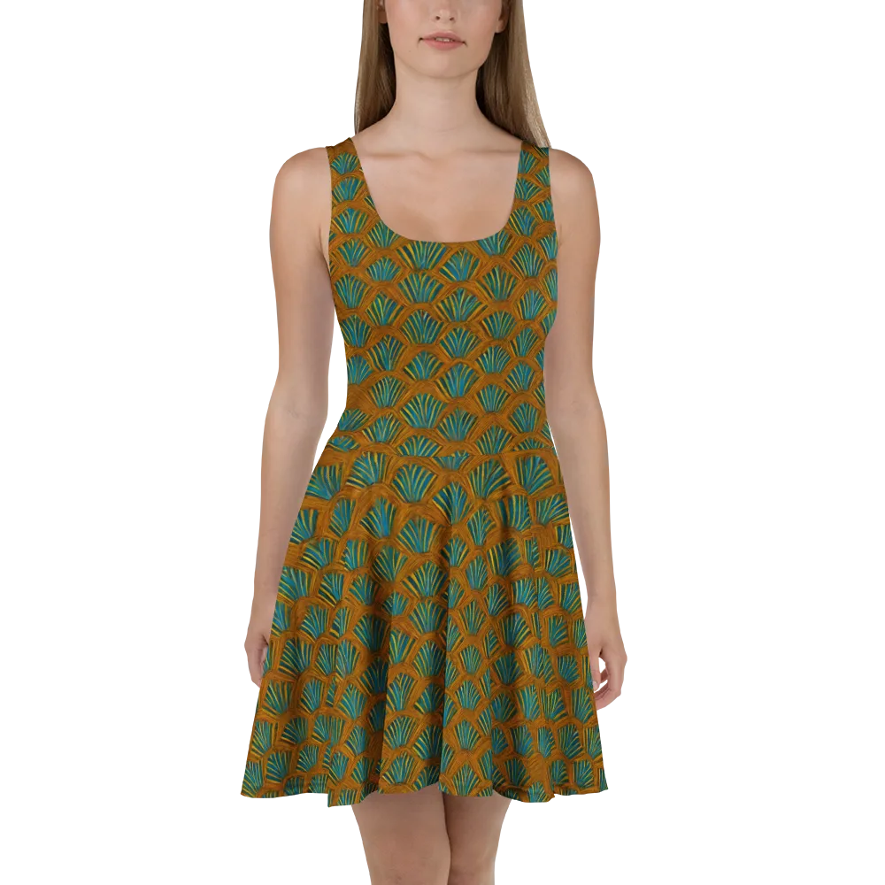 Gilded Fanfare on Skater Dress — Front
