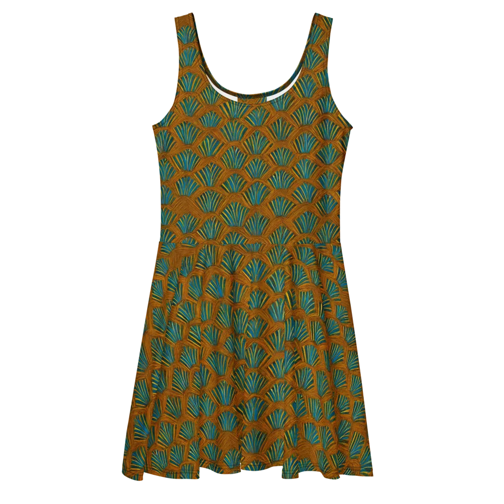 Gilded Fanfare on Skater Dress — Front