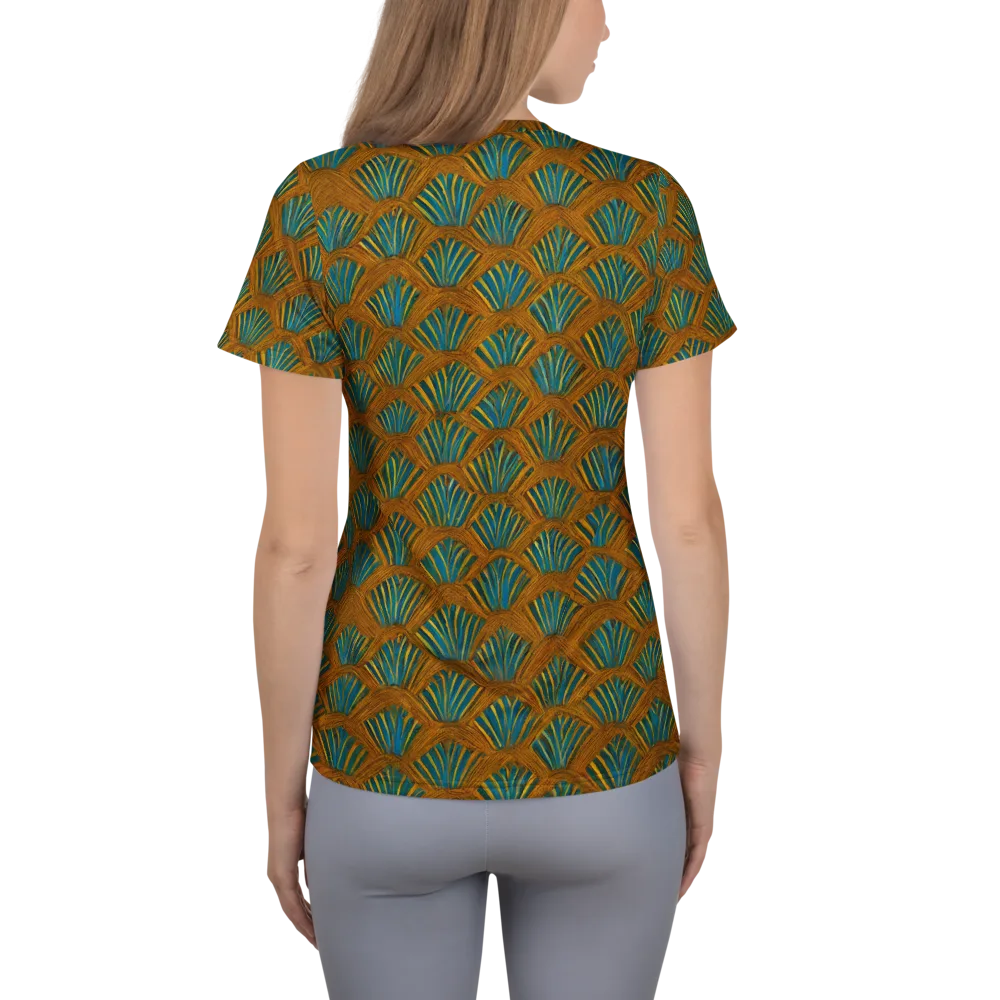 Gilded Fanfare on Women's Athletic T-Shirt — Back