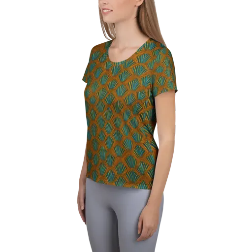 Gilded Fanfare on a Women's Athletic T-Shirt