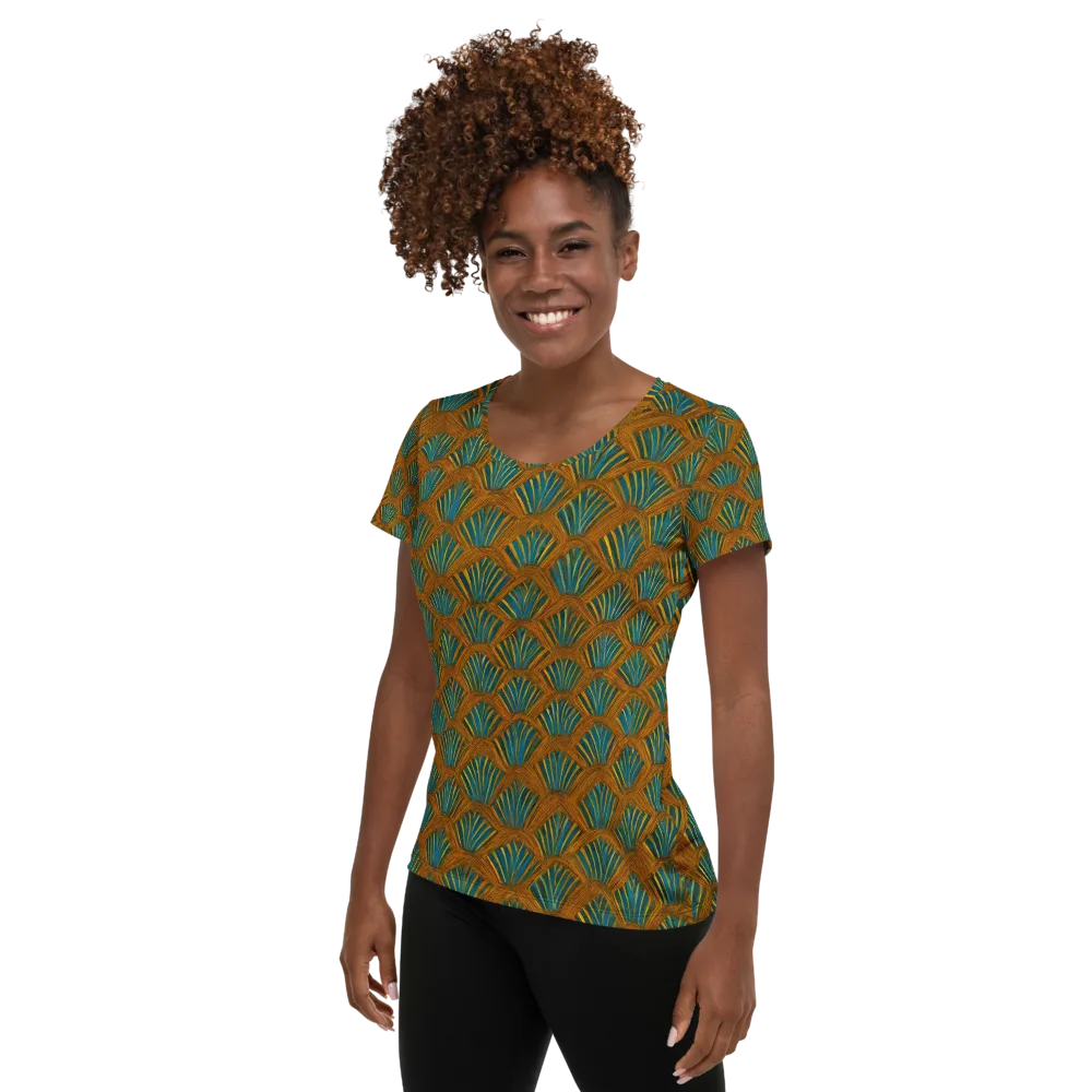 Gilded Fanfare on Women's Athletic T-Shirt — Left