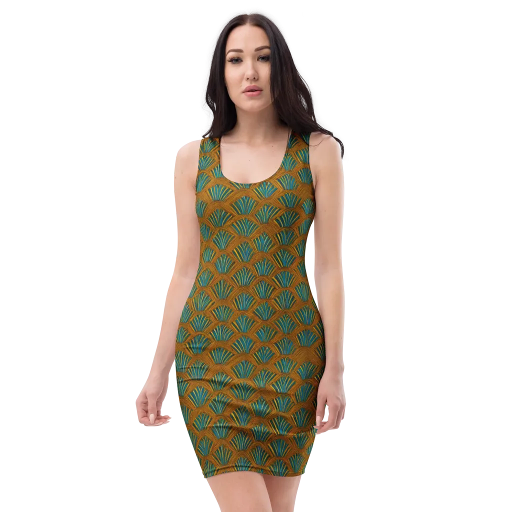 Gilded Fanfare on Bodycon Dress — Front