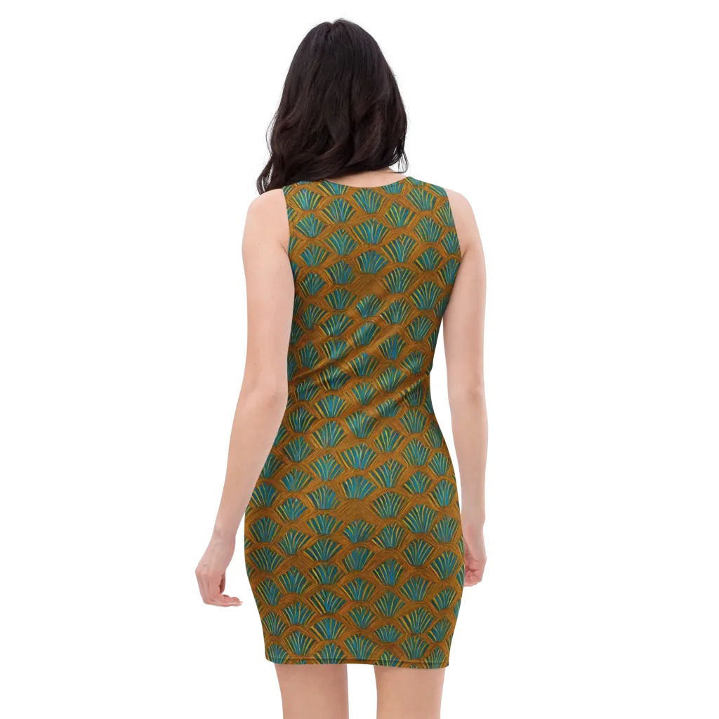 Gilded Fanfare on Bodycon Dress — Back