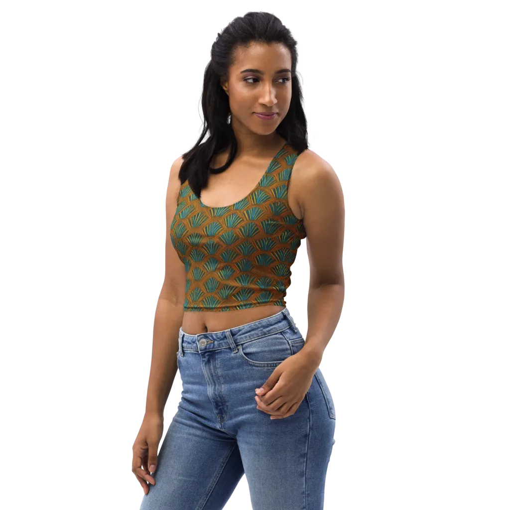 Gilded Fanfare on Crop Top — Left Front