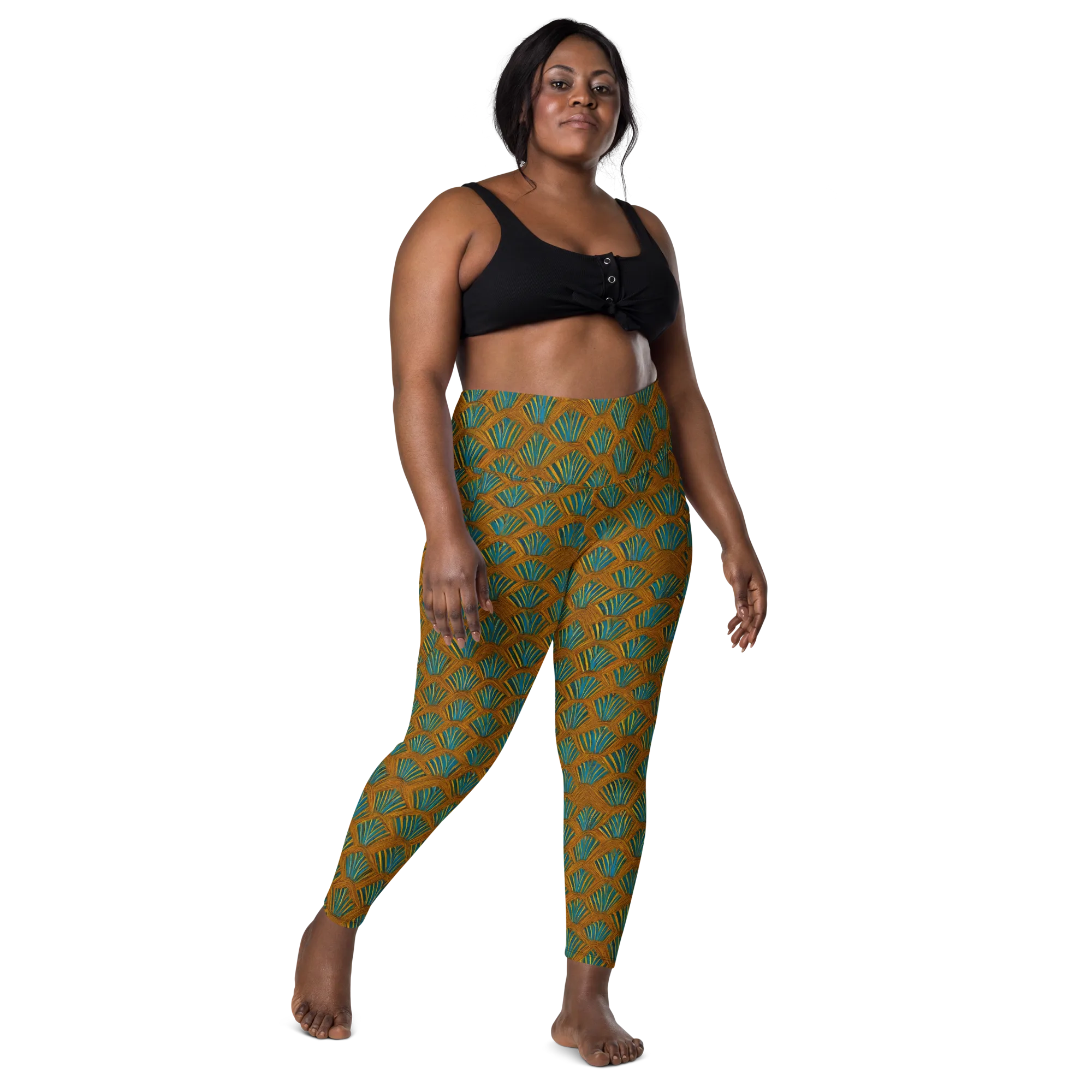 Gilded Fanfare on Leggings with Pockets — Front