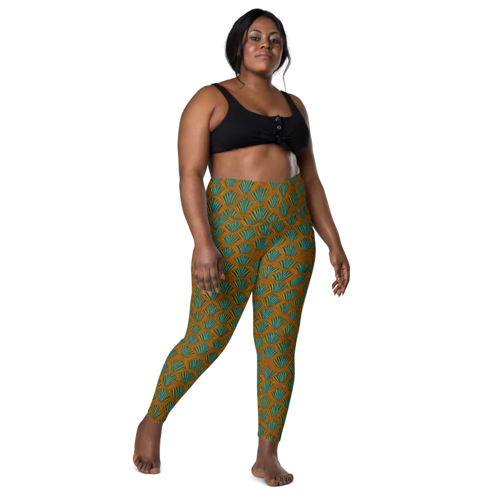 Gilded Fanfare on Leggings with Pockets — Front