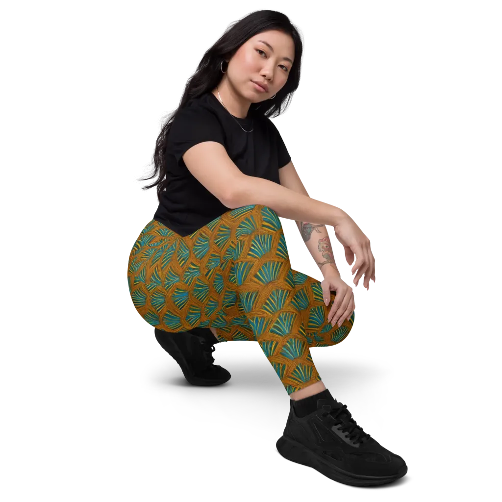 Gilded Fanfare on Leggings with Pockets — Right Front