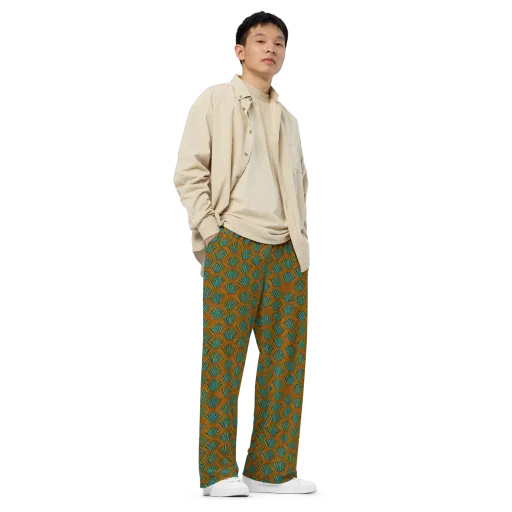 Gilded Fanfare on a Wide-Leg Pants