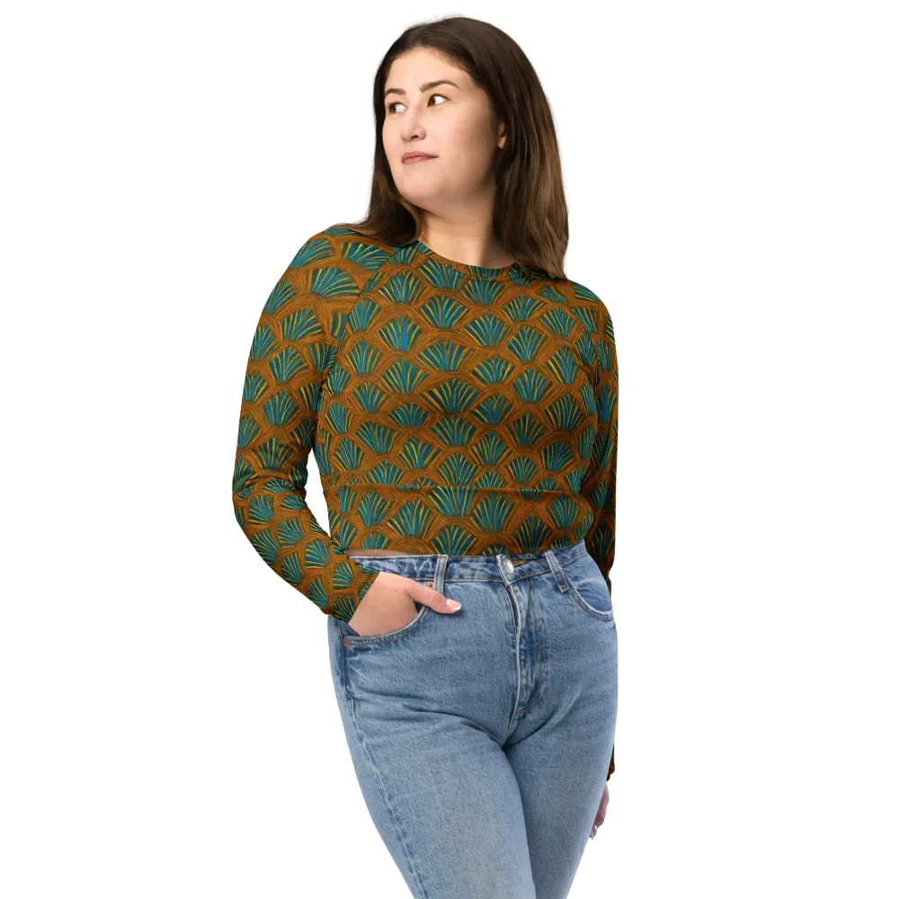 Gilded Fanfare on Long Sleeve Crop Top — Front