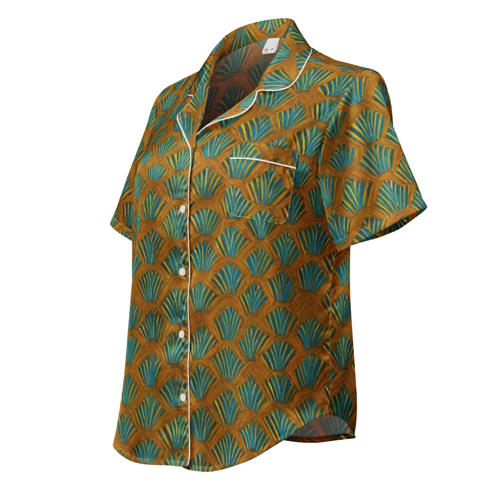 Gilded Fanfare on Women's Short Sleeve Pajama Top — Left Front