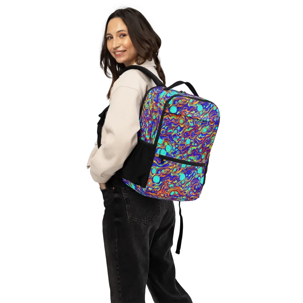 Aqua Flame on Utility Backpack — Back