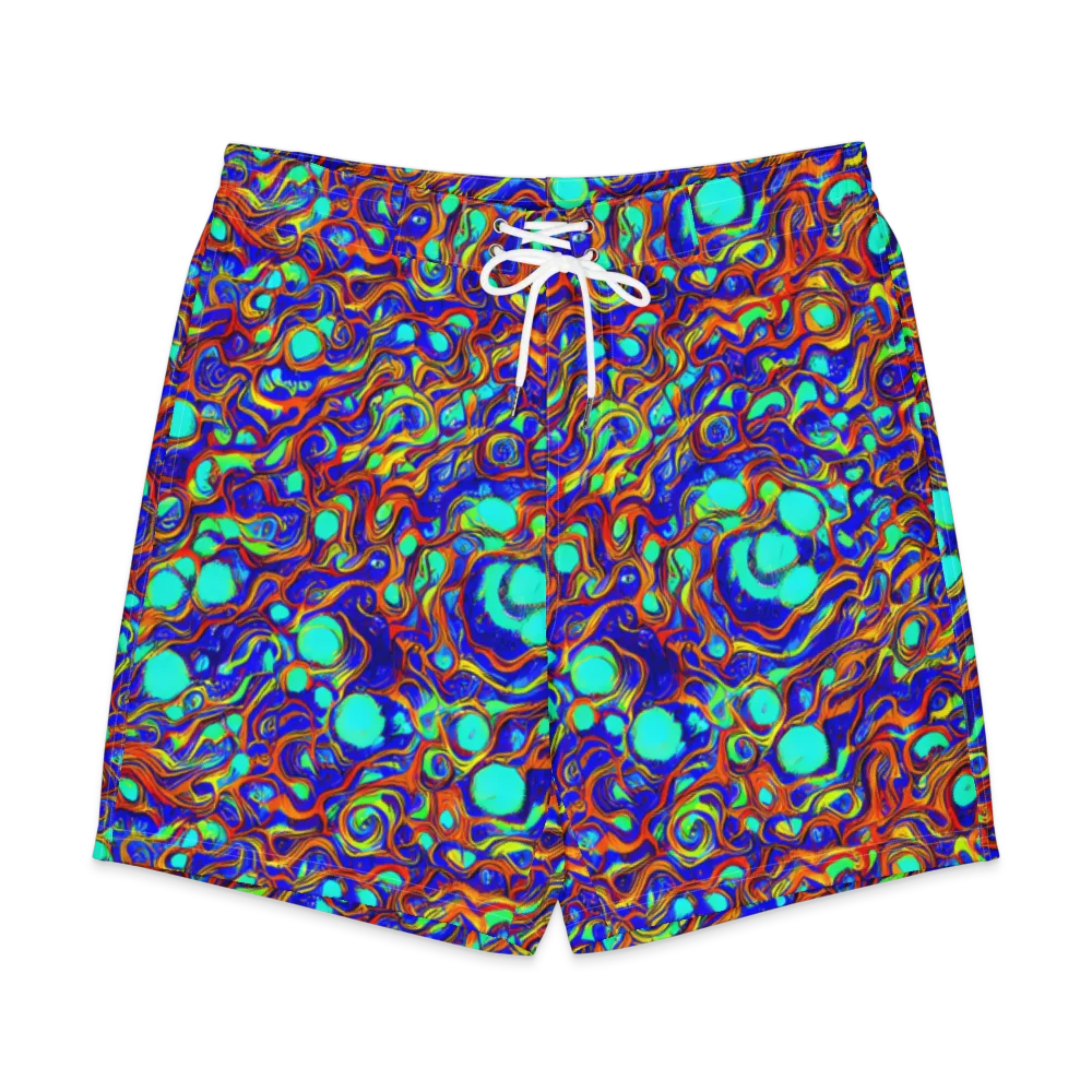 Aqua Flame on Men's Board Shorts — Front