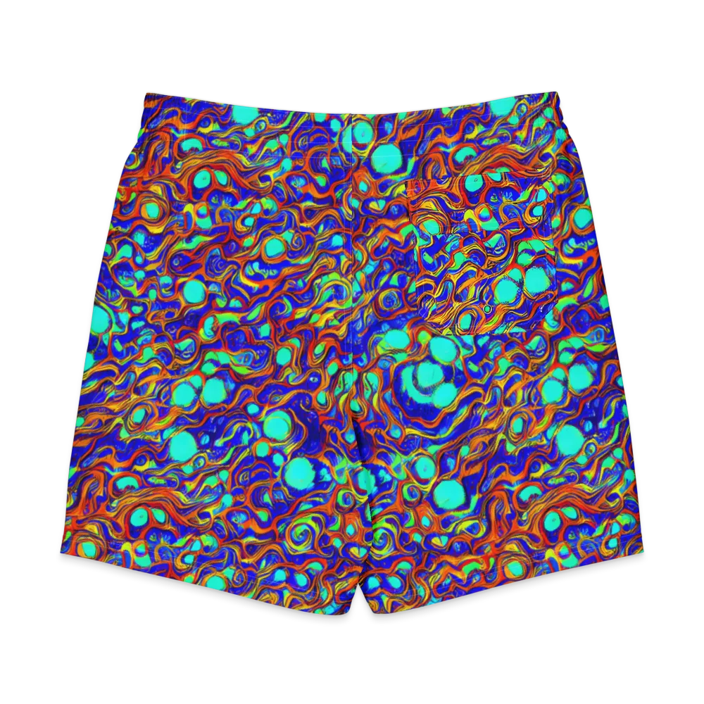 Aqua Flame on Men's Board Shorts — Back