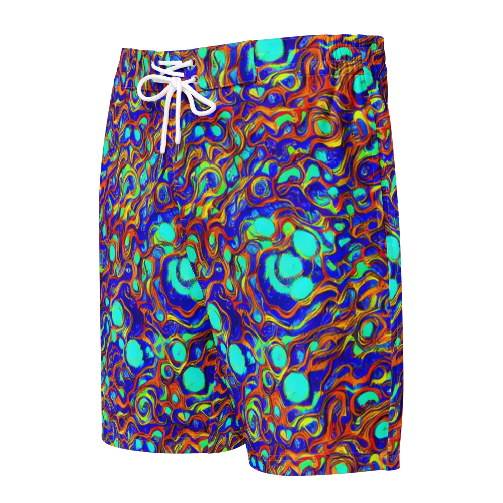 Aqua Flame on Men's Board Shorts — Front