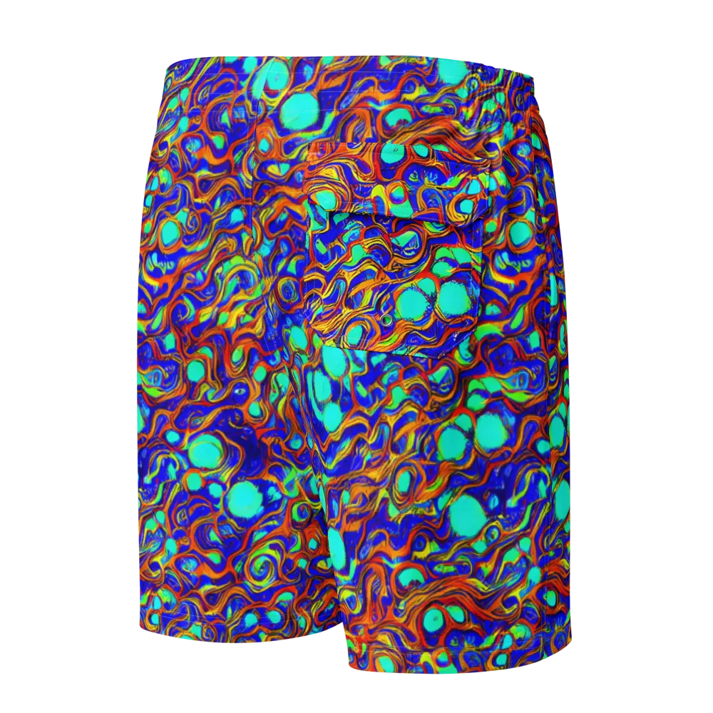 Aqua Flame on Men's Board Shorts — Back