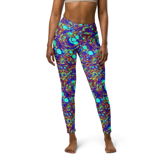 Aqua Flame on a Yoga Leggings
