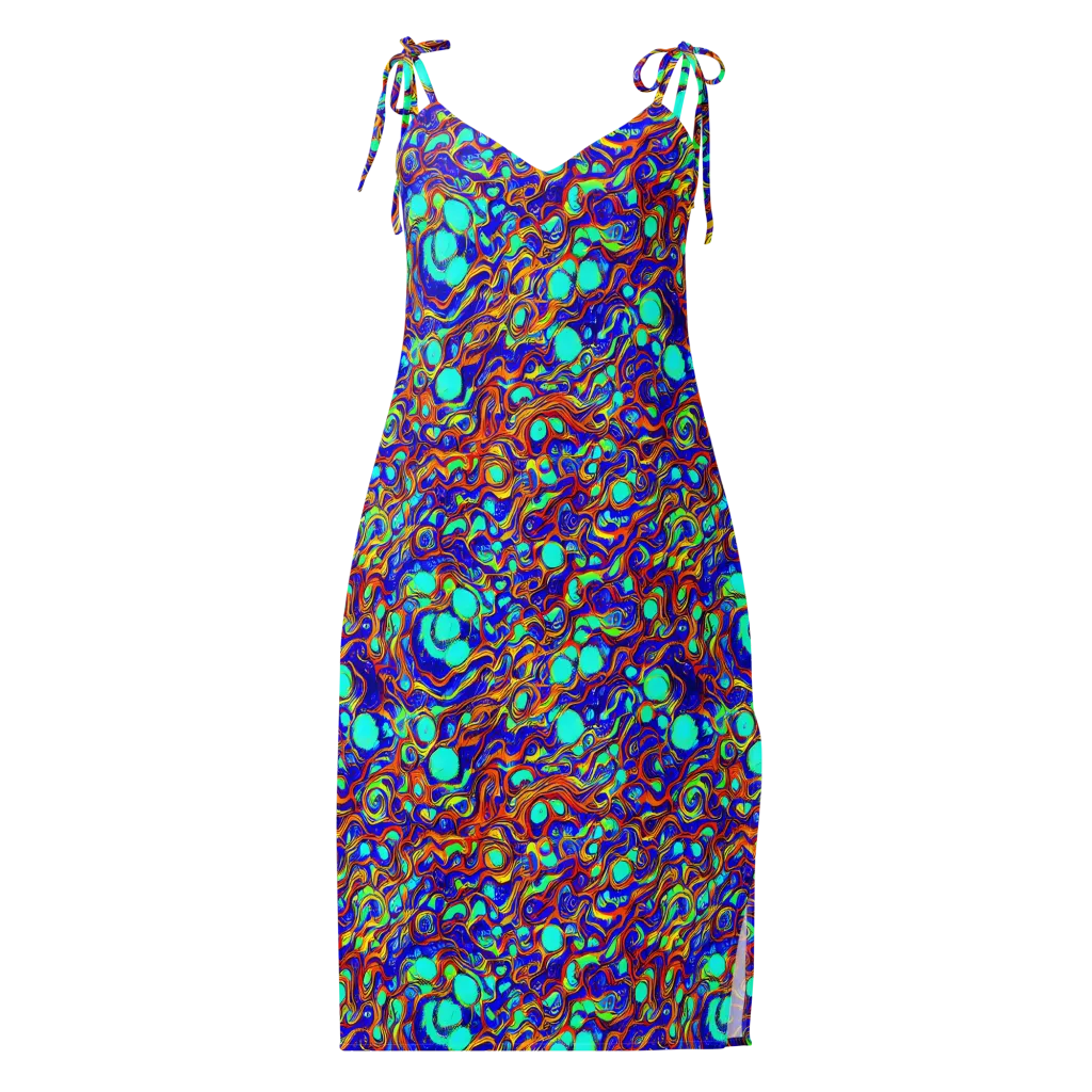 Aqua Flame on Slip Dress — Front