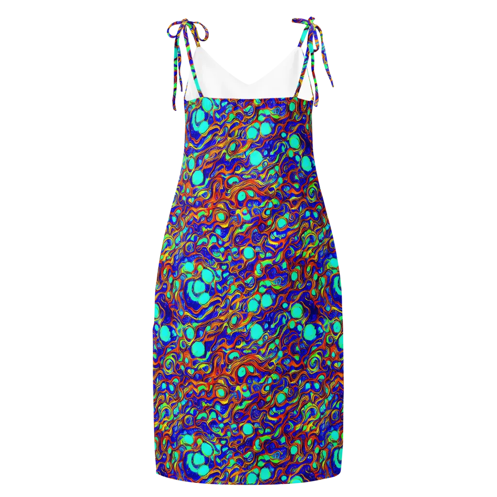 Aqua Flame on Slip Dress — Back