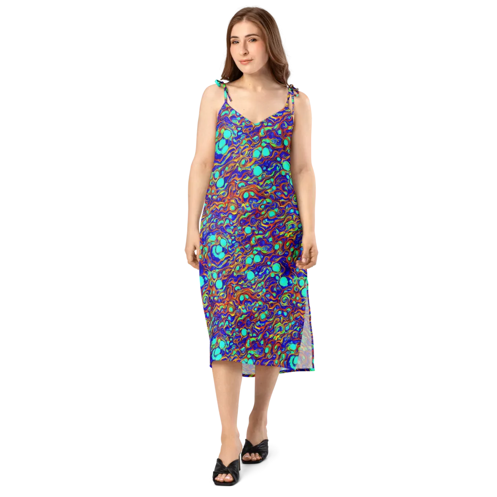 Aqua Flame on Slip Dress — Front